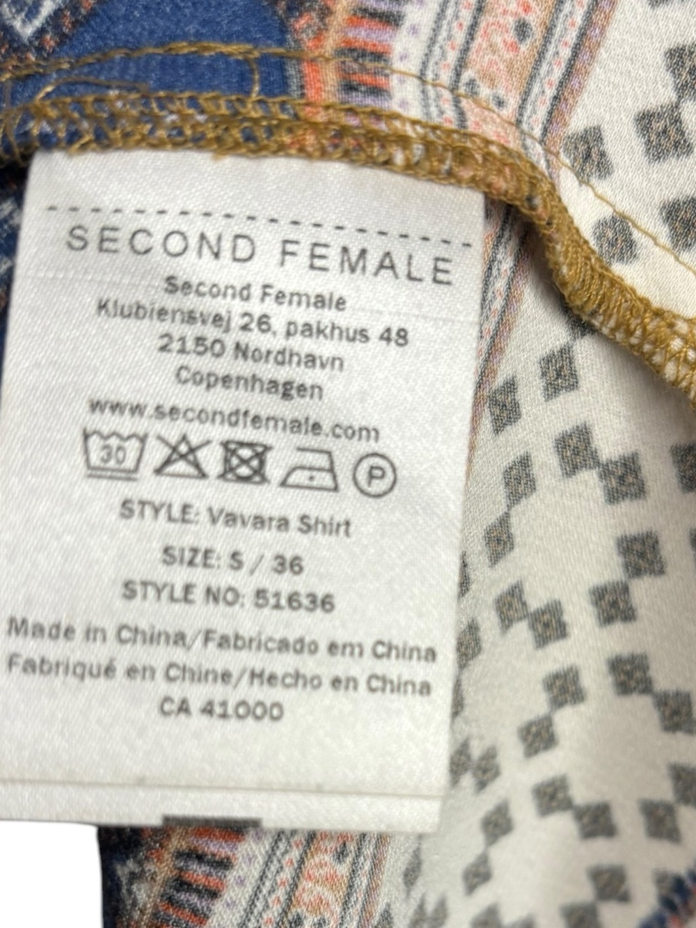 Anthropologie Second Female Vavara Pajama-style Shirt Geometric Paisley Print S - Picture 8 of 13